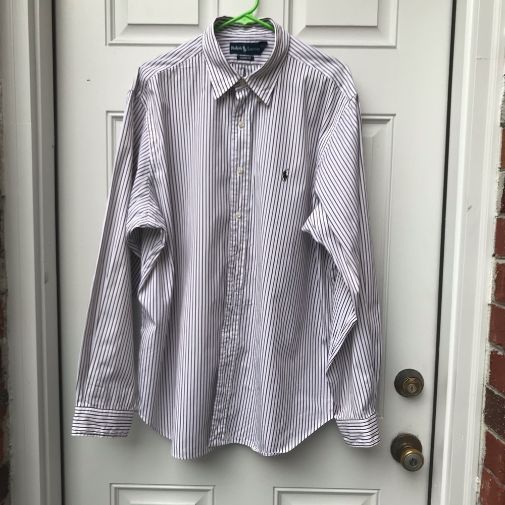 RL Striped Button Up